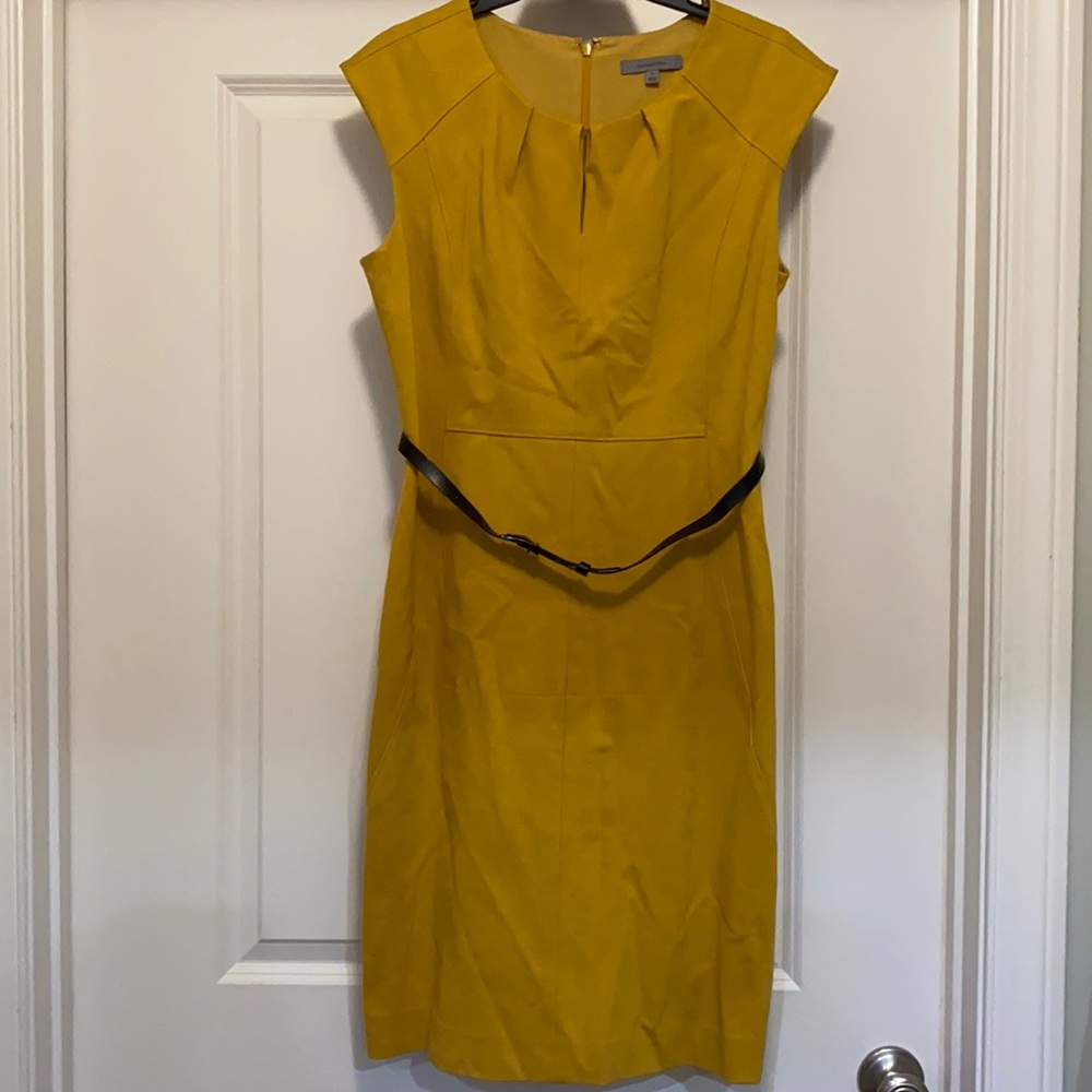Excellent condition, size 12, gold dress with belt